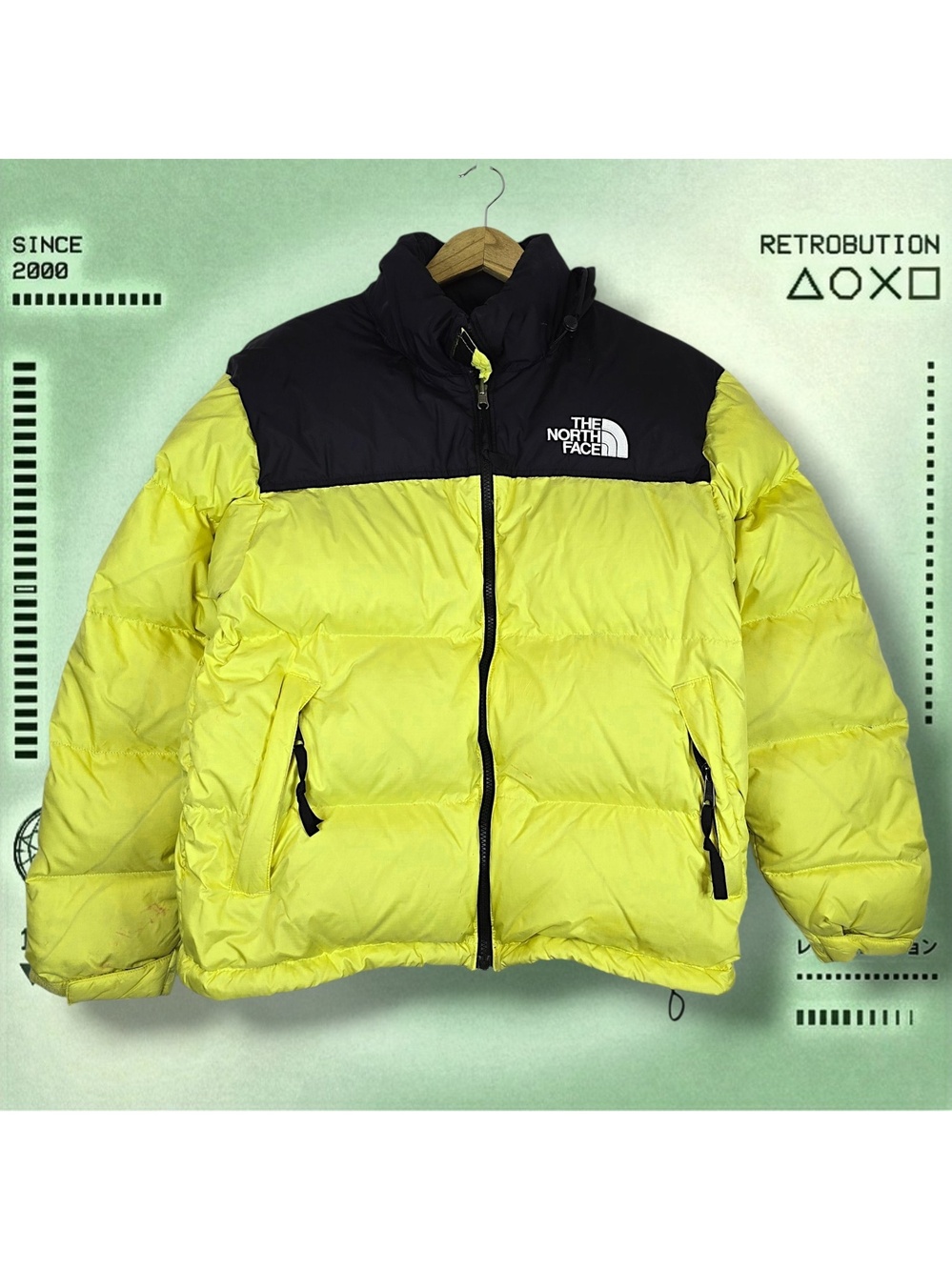 The North Face Nuptse 700 Series Puffer Coat Spring Green Yellow Size M